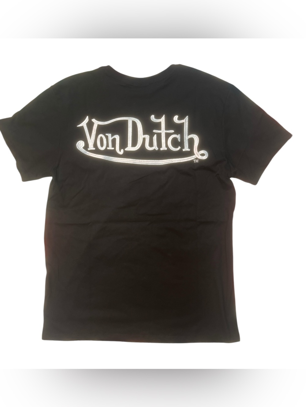 Sz Med Von Dutch Black Tee with White Script Logo